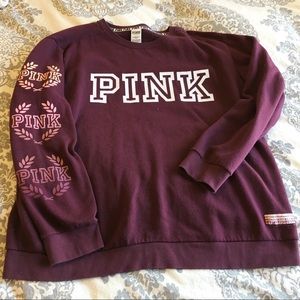 Vs Pink crew sweatshirt burgundy sz Large